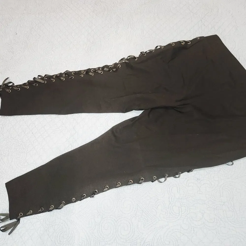 Torrid Black Lace-Up Leggings - Sexy Corset Lace Up Detail